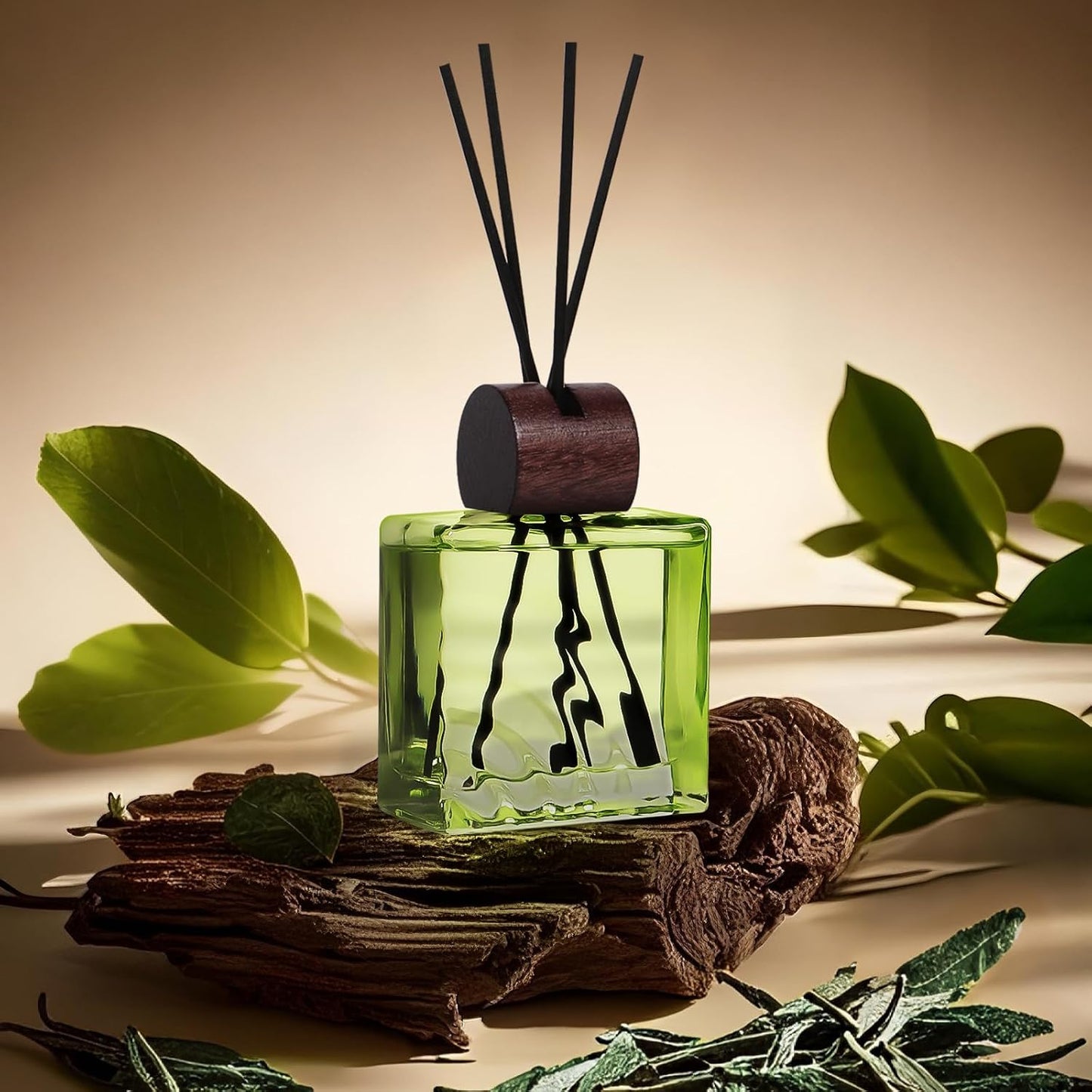 6.76 oz Black Tea Scent Diffusers with 8 Fiber Sticks,200ml Reed Diffuser for Bathroom Room Air Freshener, Last up for 40 Days