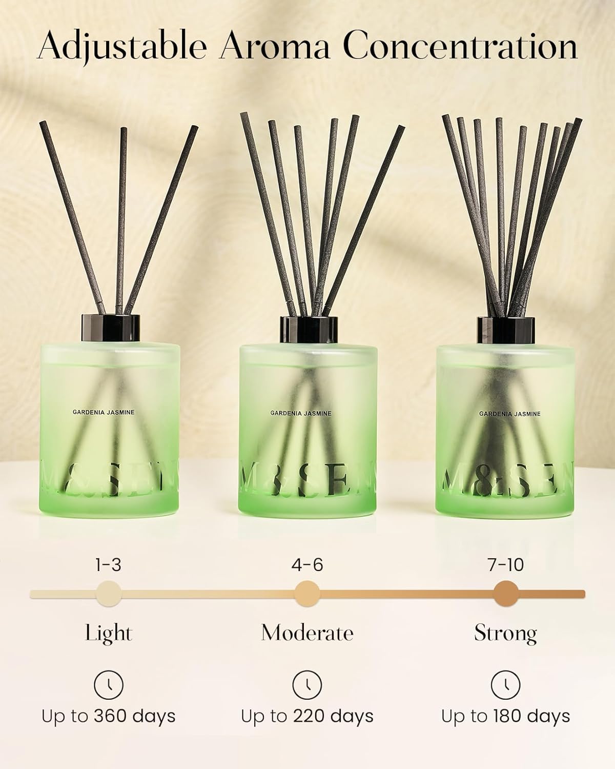 M&SENSE Cedarwood Reed Diffuser Set - 16.9 fl oz Large Room Scented Diffuser with Sticks, Long-Lasting Non-Toxic Home Fragrance Gifts for Bedroom, Bathroom & Office