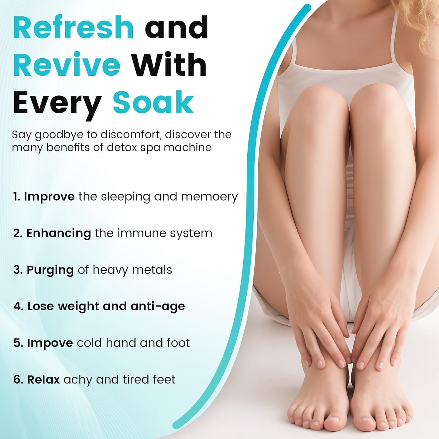 Foot Detox Machine, Portable Ionic Foot Bath Detox Machine, Ion Foot Spa Cleanser for Home Travelling USE with 10 Liners