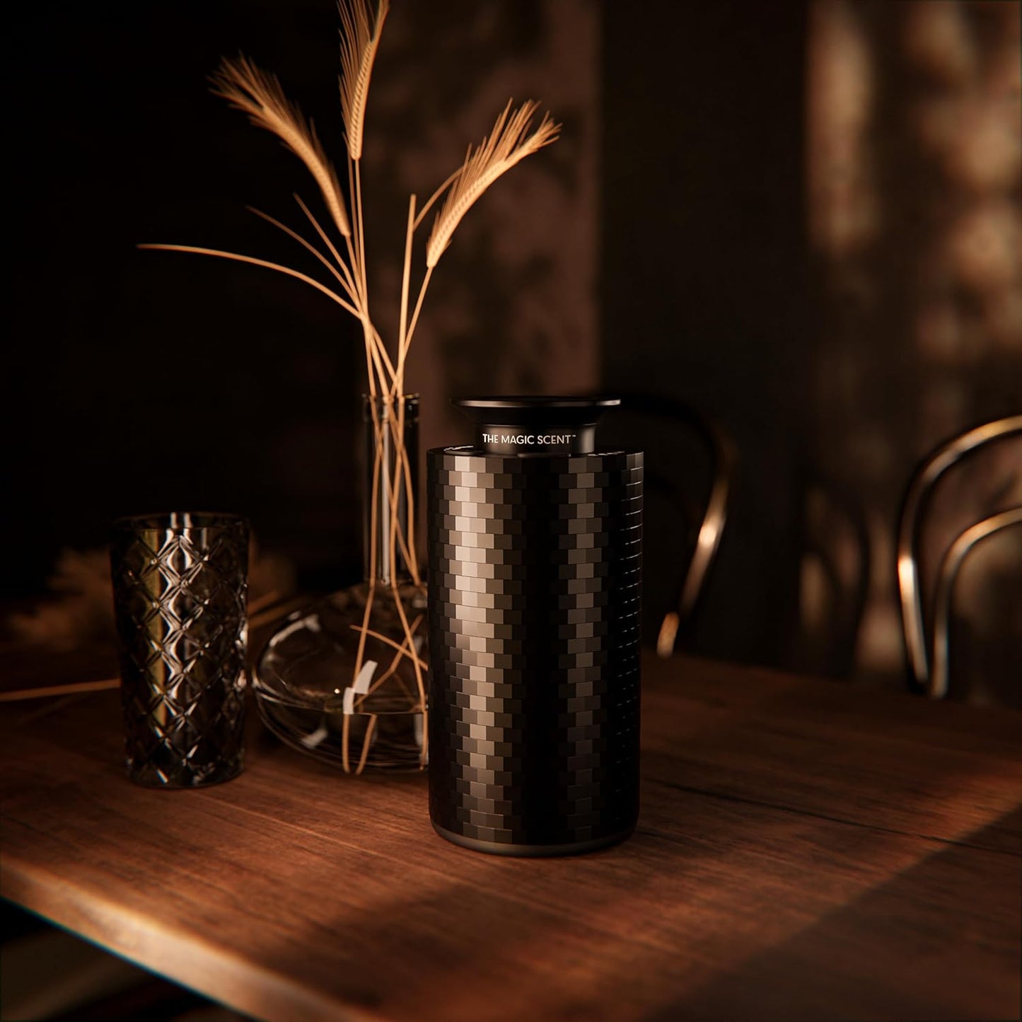 The Magic Scent Mini Car Diffuser - Waterless Scent Machine for Home & On-The-Go - Intensity Control & Timer - Waterless Oil Diffuser - Rechargeable Smart Car Air Freshener up to 400 sq. ft.