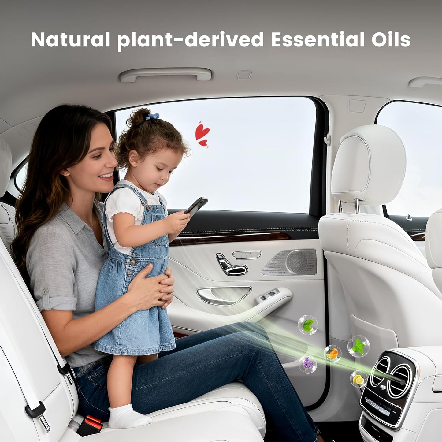 2Pcs Car Air Freshener Vent Clips, Car Diffuser Essential Oils Kit with 5 Different Essential Oils (0.34oz Each) & 12 Refill Sticks, long lasting Cars fragrance for House