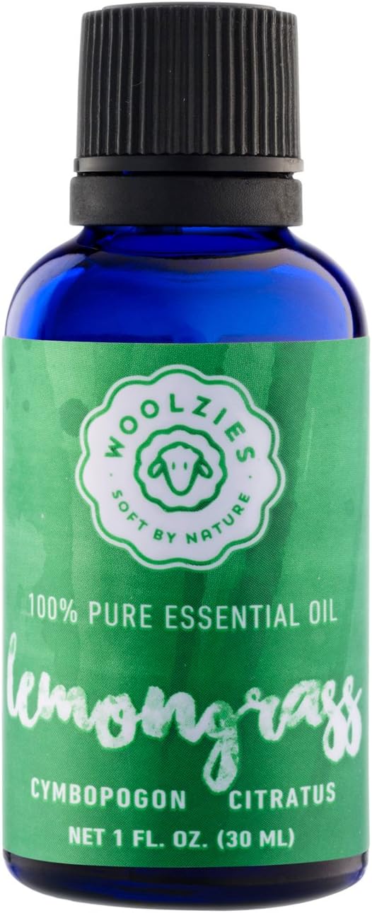 Woolzies 100% Pure & Natural Lemongrass Essential Oil | Therapeutic Grade Aromatherapy | Soothe Cleanse & Purify, Supports Healthy Digestion, Uplifting & Refreshing Massage, 1 Fl Oz