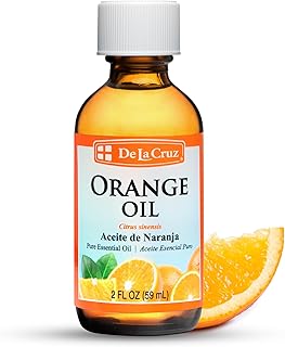 De La Cruz Pure Orange Oil - 100% Pure Cold Pressed Orange Essential Oil for Diffuser - 2 Fl OZ (1 Bottle)