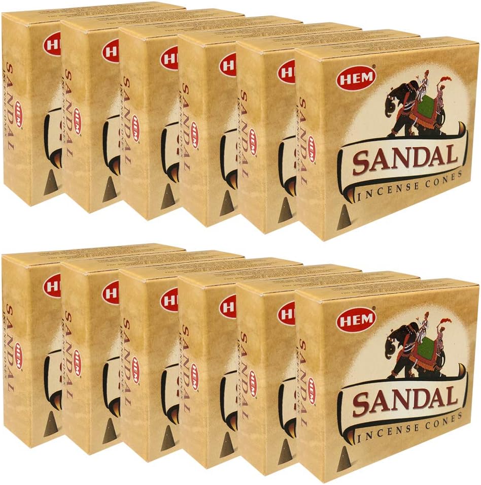 Sandal Incense Cones and Cone Incense Burner Bundle Insence Insense Hem Incense