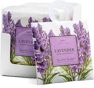 12 Pack Lavender Scented Sachets, Long-Lasting Fresh Scent, Air Freshener for Closet & Drawers, Hanging Deodorizer for Home