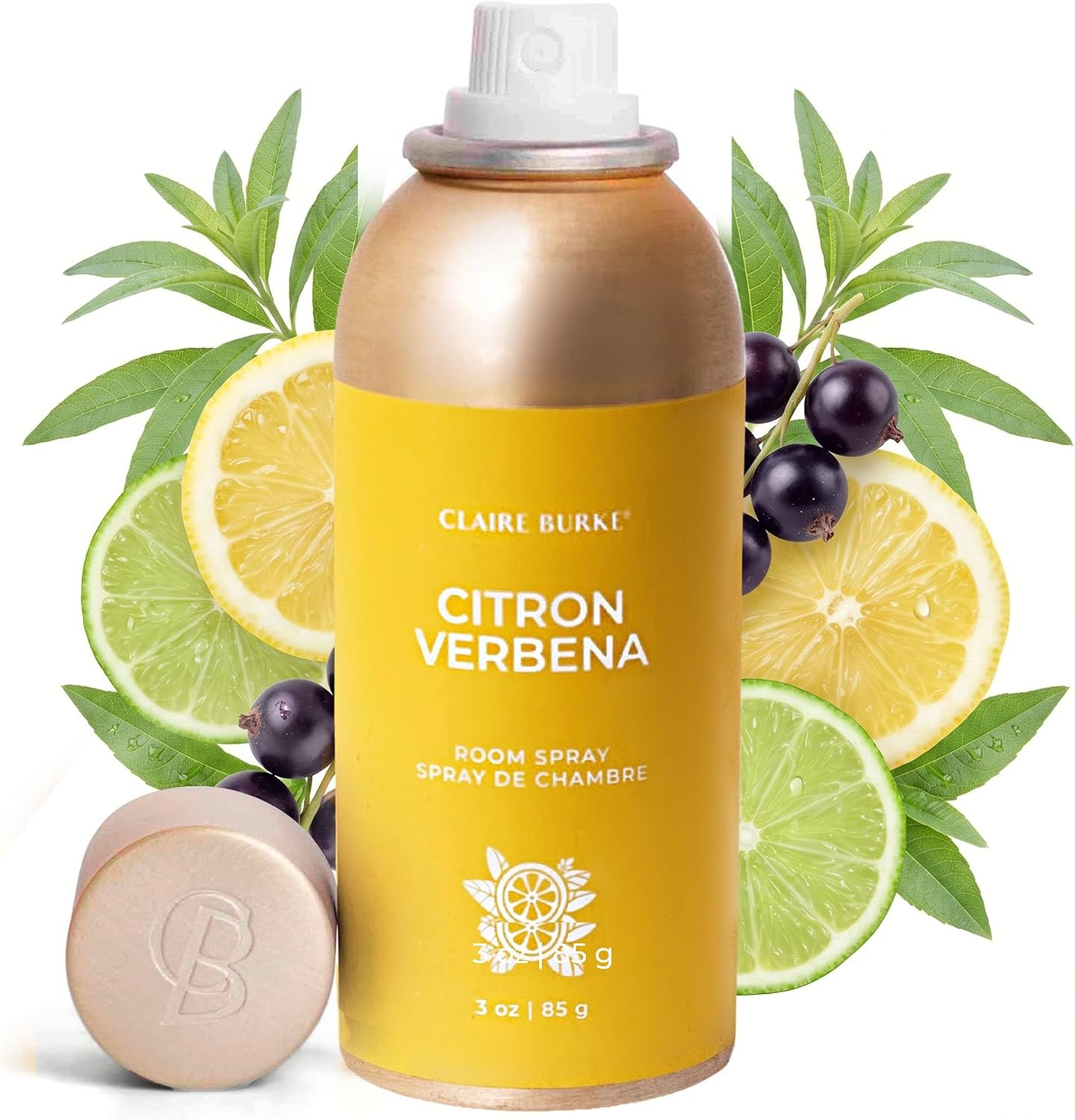 Claire Burke Citron Verbana Scent Room Spray, 3 oz - Fresh Home Fragrance & Air Freshener, Natural Scent Home Fragrance, Long Lasting Natural Air Freshener