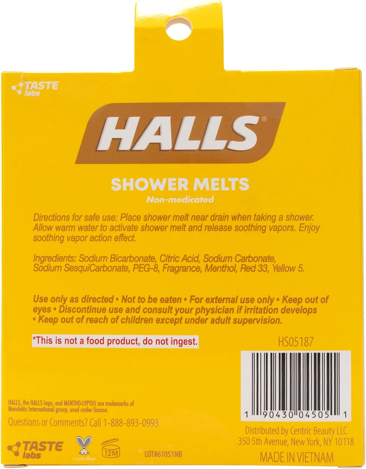 Halls Soothing Shower Melts 5 Pack - Honey Lemon Scented Aromatherapy Shower Steamers with Essential Oils