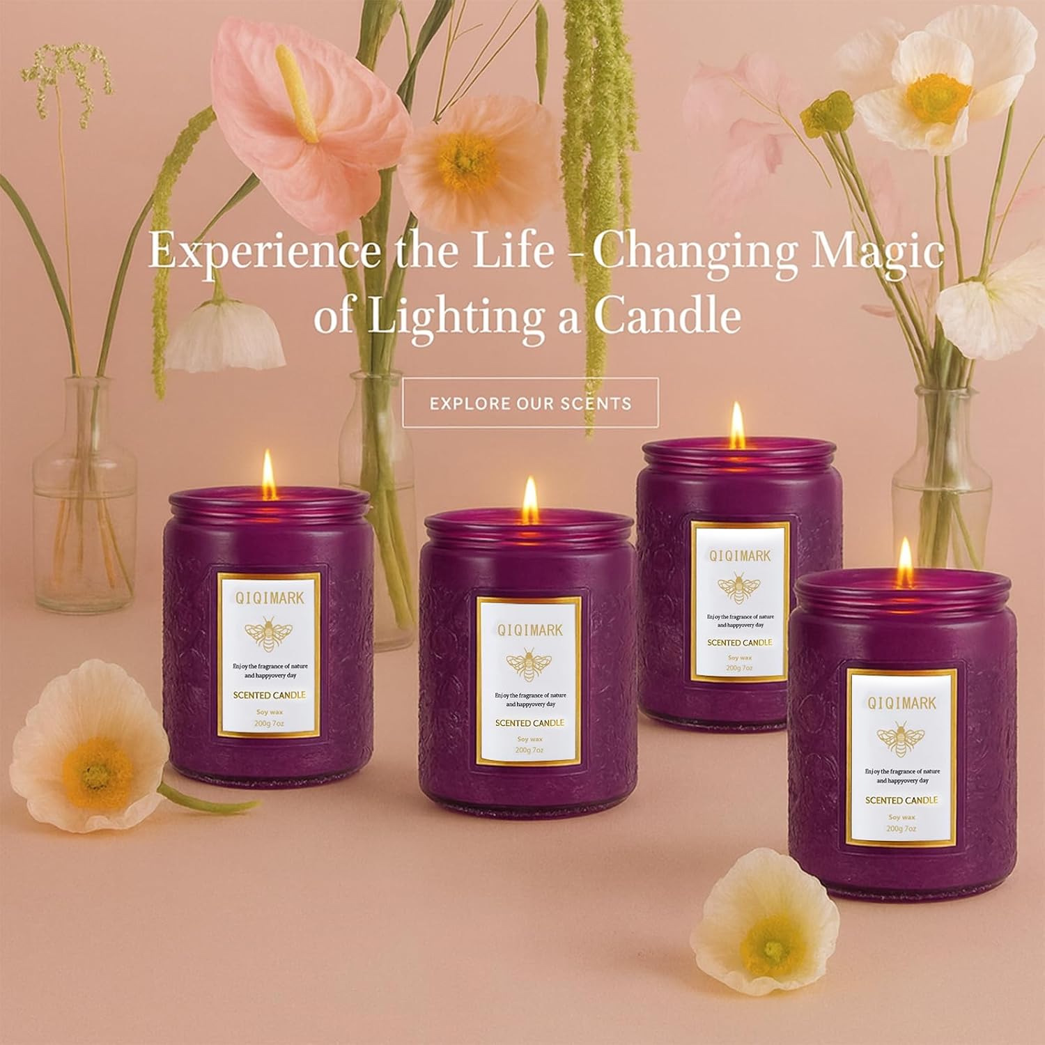 Scented Candles Set for Women, 6 Pack Soy Wax Aromatherapy Candles, Home Fragrance Set for Relaxation Stress Relief, Long Lasting Cozy Home Candles, Birthday Christmas Housewarming Gifts