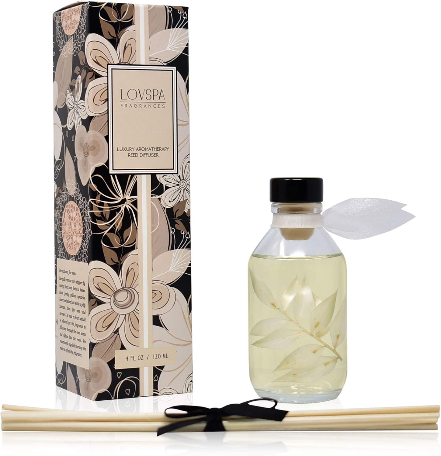 Reed Diffuser Set, Coconut & Eucalyptus Scented Oil Diffuser with Sticks, Home Fragrance Accessories for Bathroom Shelf Decor, Aroma Diffusers for Home or Office Desk, USA Made