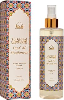 Oud al Madhmoon Arabic Room Spray by Dukhni | 250ml Oud fragrance Air Freshener, Attar al Faraash for home & prayer mats | Bed linen, Sofa Mist, natural home scent, curtain spray, odour eliminator