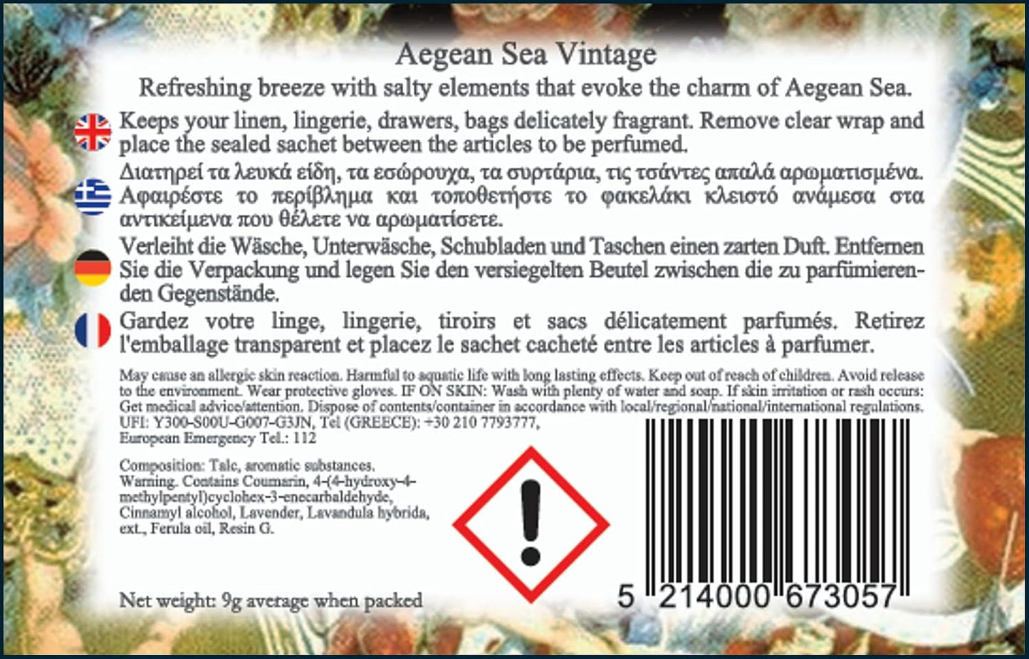 Good Life Aegean Sea Scented Sachets | Designed in New Zealand | 12 Sachets