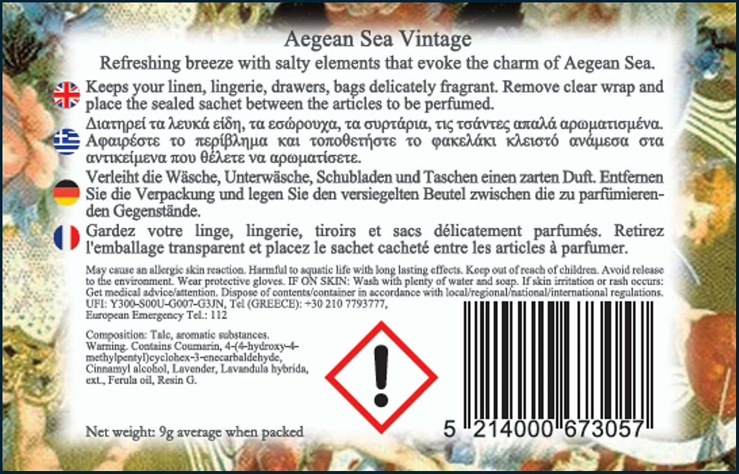Good Life Aegean Sea Scented Sachets | Designed in New Zealand | 12 Sachets