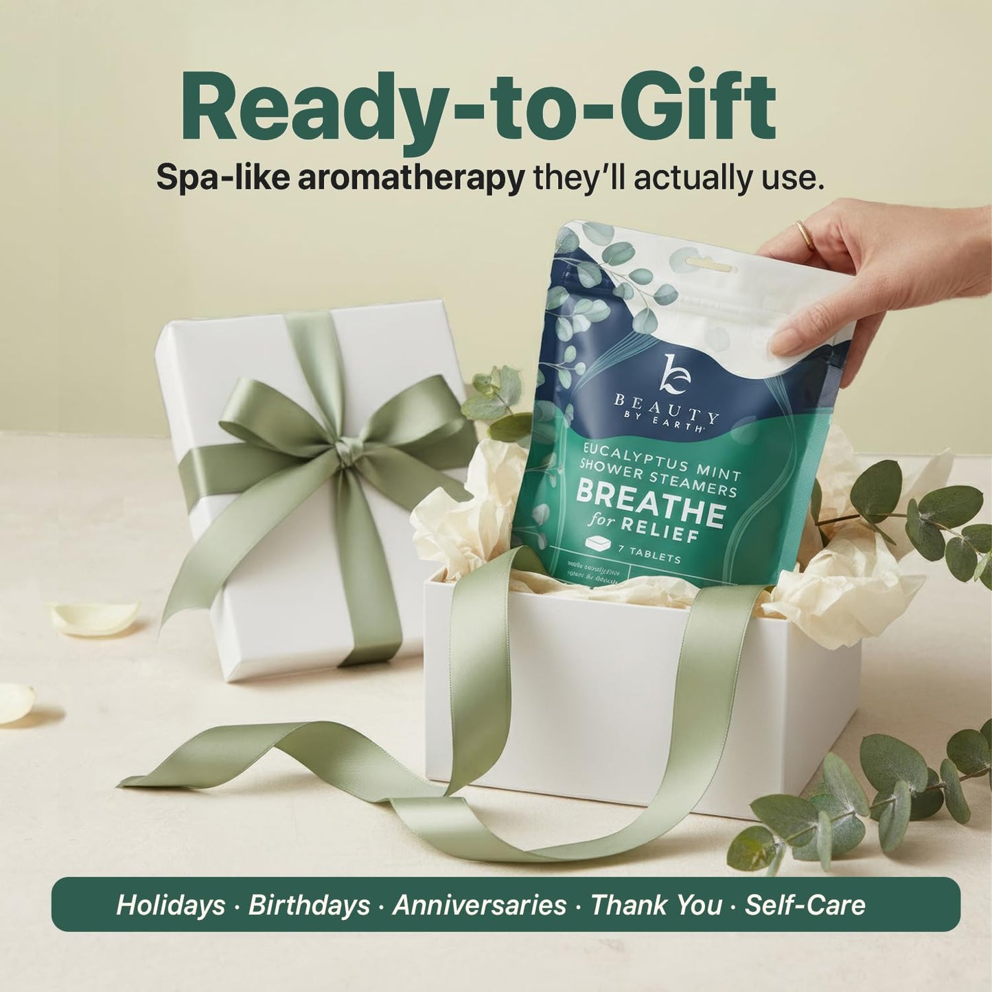 Shower Steamers Aromatherapy - USA Made with Natural Ingredients & Eucalyptus Essential Oil, Large Shower Bombs, Relaxation Spa Gifts for Women & Men, Unique Self Care Gifts