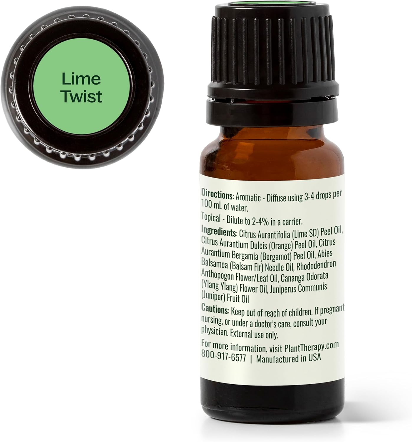 Plant Therapy Lime Twist Summer Essential Oil Blend 10 mL (1/3 oz) Lively & Energetic, Mood-Boosting Sweet Citrus, Sets an Upbeat, Positive Atmosphere