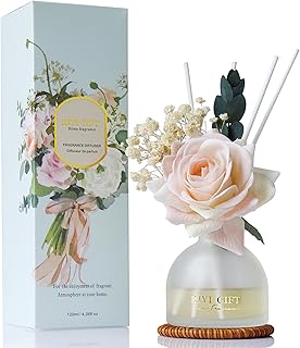 Reed Diffuser Set, 4.06 oz Scent Diffuser with 6 Sticks,Home Fragrance,Reed Diffuser for Bathroom Shelf Decor Jasmine Rose