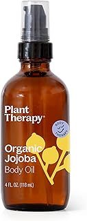 Plant Therapy Organic Jojoba Body Oil 4 fl. oz (118 mL) 100% Pure, Cold-Pressed, Natural, GMO-Free Jojoba Oil for Skin, Hair, Nails & Essential Oils