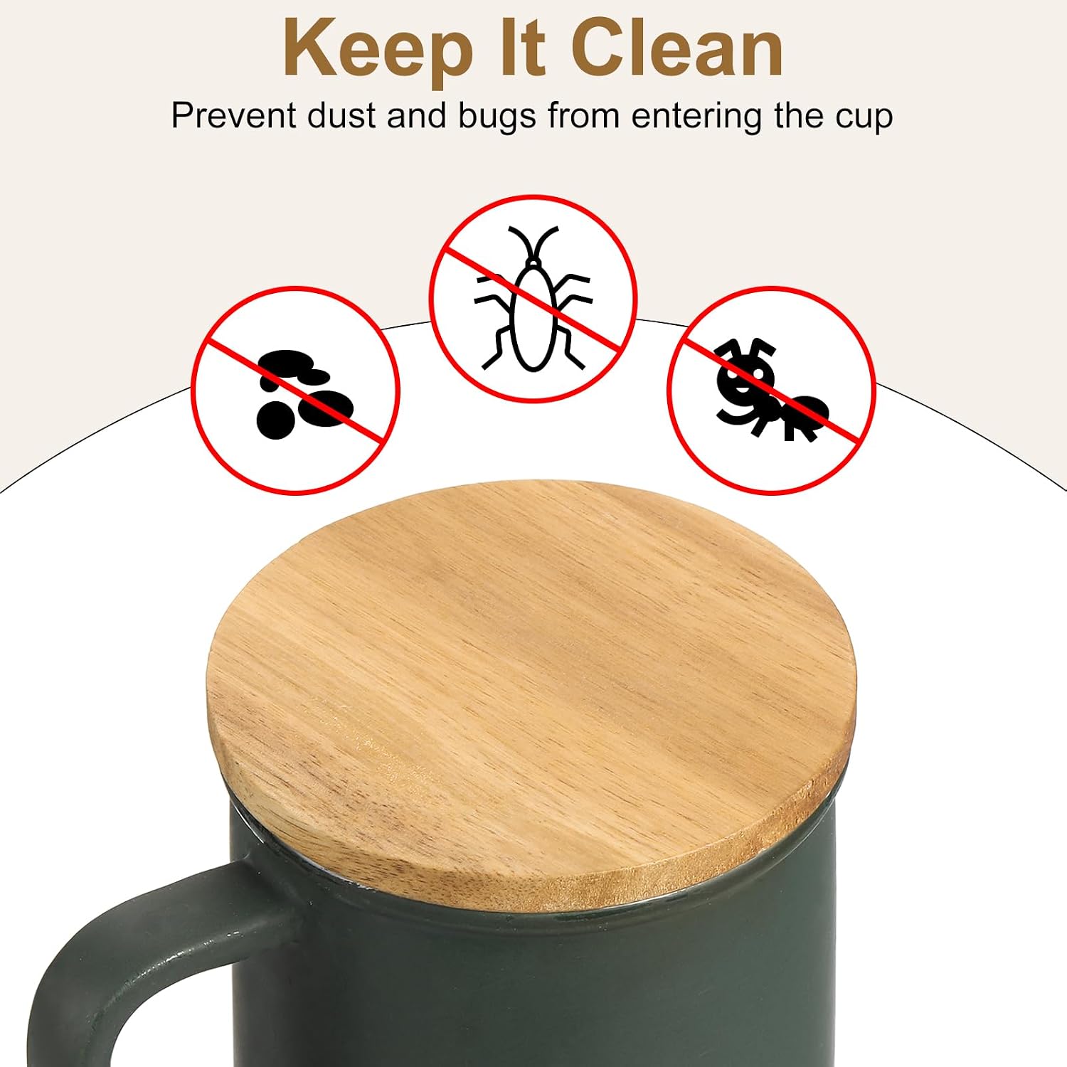 UXCELL 4 PCs Bamboo Coffee Mug Lids (3.19 Inch), Sealed Lid for Tea, Glass & Perfume Candle holder