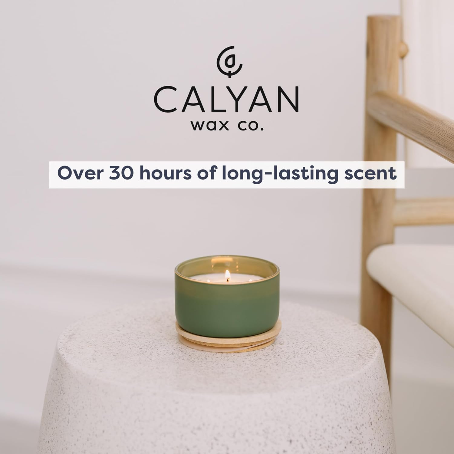 Calyan Wax Co. Piñon & Woods 3 Wick Scented Candle - 30 Hour Burn - Luxury 3 Wick Soy Candles - Clean Soy Wax Candles - Long Lasting Large Glass Jar Candle for Home - 8oz