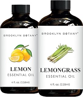 Brooklyn Botany Lemon & Lemongrass Essential Oils – 4 Fl Oz (Pack of 2) – 100% Pure & Natural – Zesty & Fresh Aromatherapy Blend