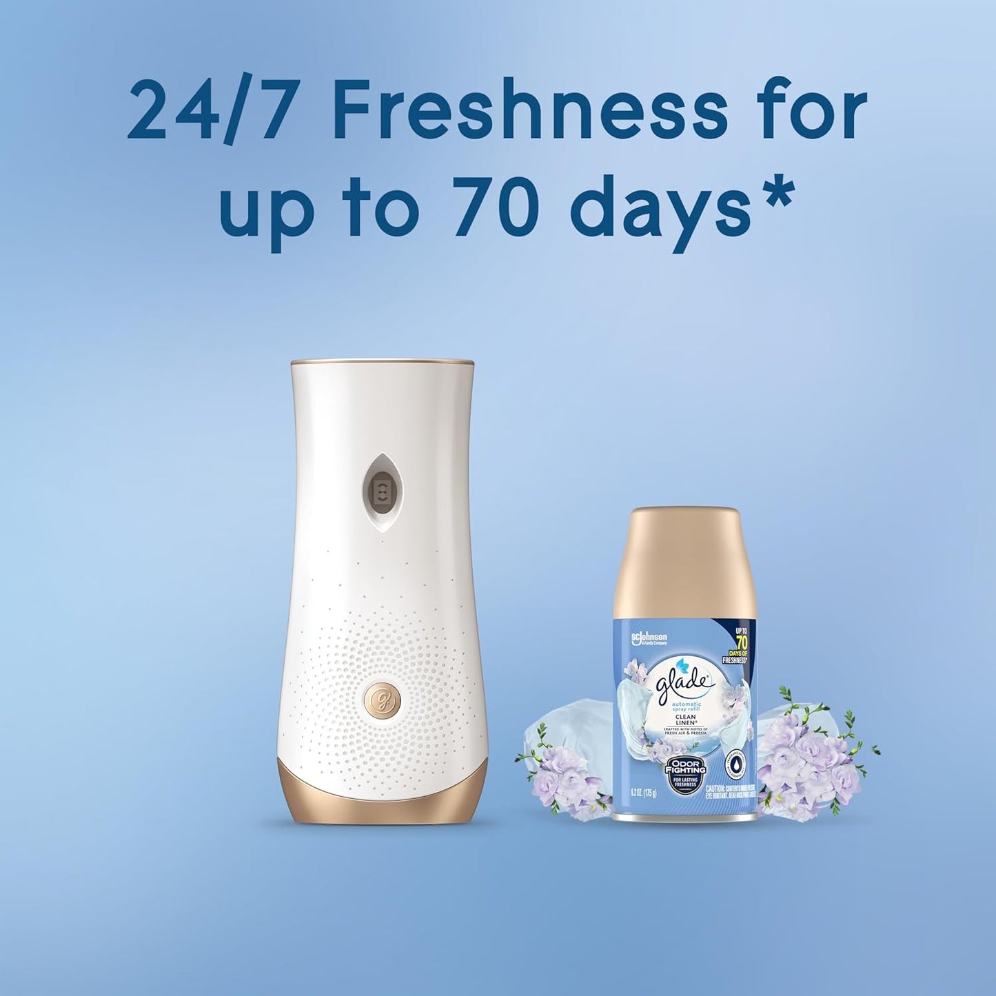 Glade Automatic Spray Refill, Air Freshener for Home and Bathroom, Clean Linen, 6.2 Oz