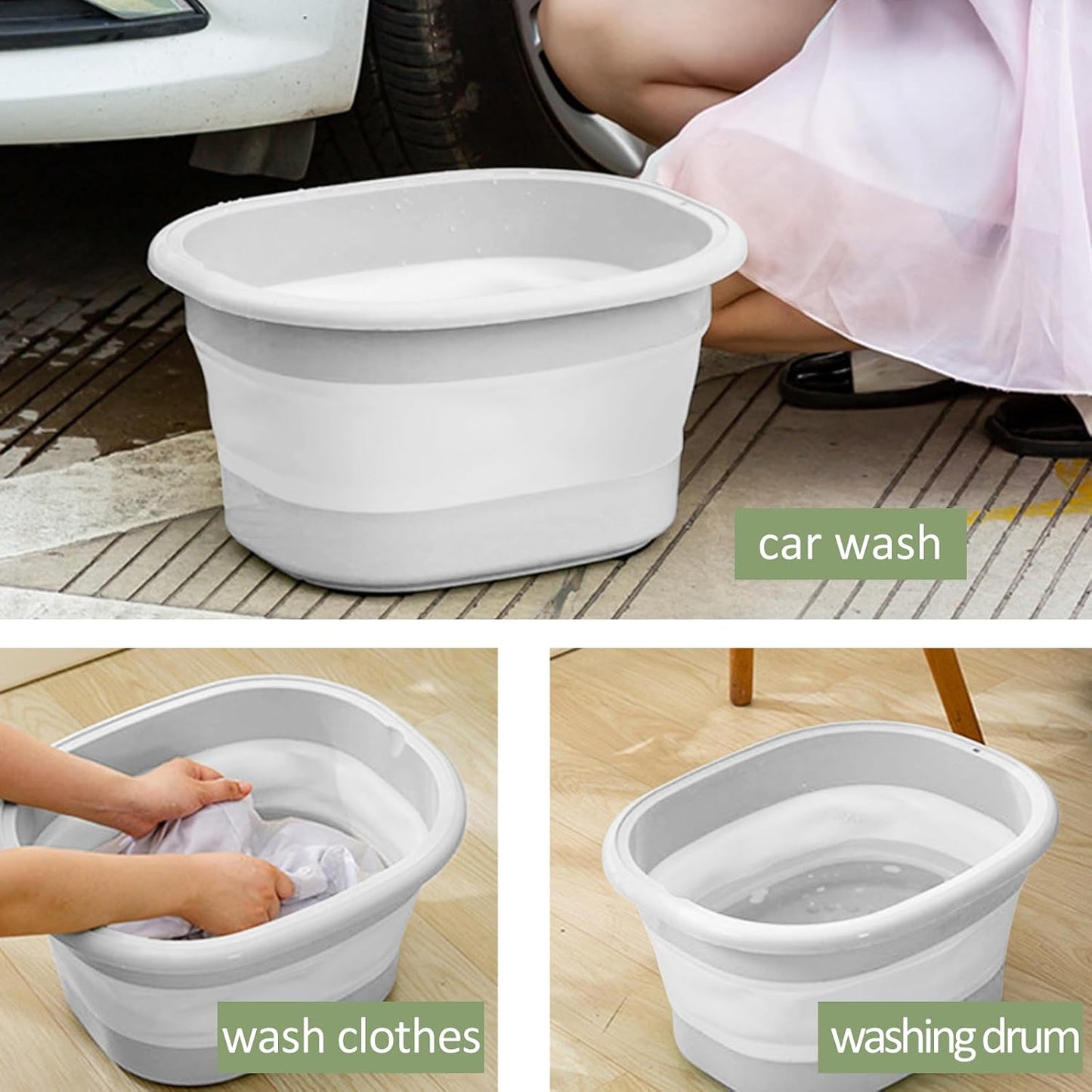 Collapsible Foot Bath Basin, Portable Foot Soak Tub Collapsible Spa Bucket for Soaking Feet with Lid and Massage for Home Soothe Tired Muscles