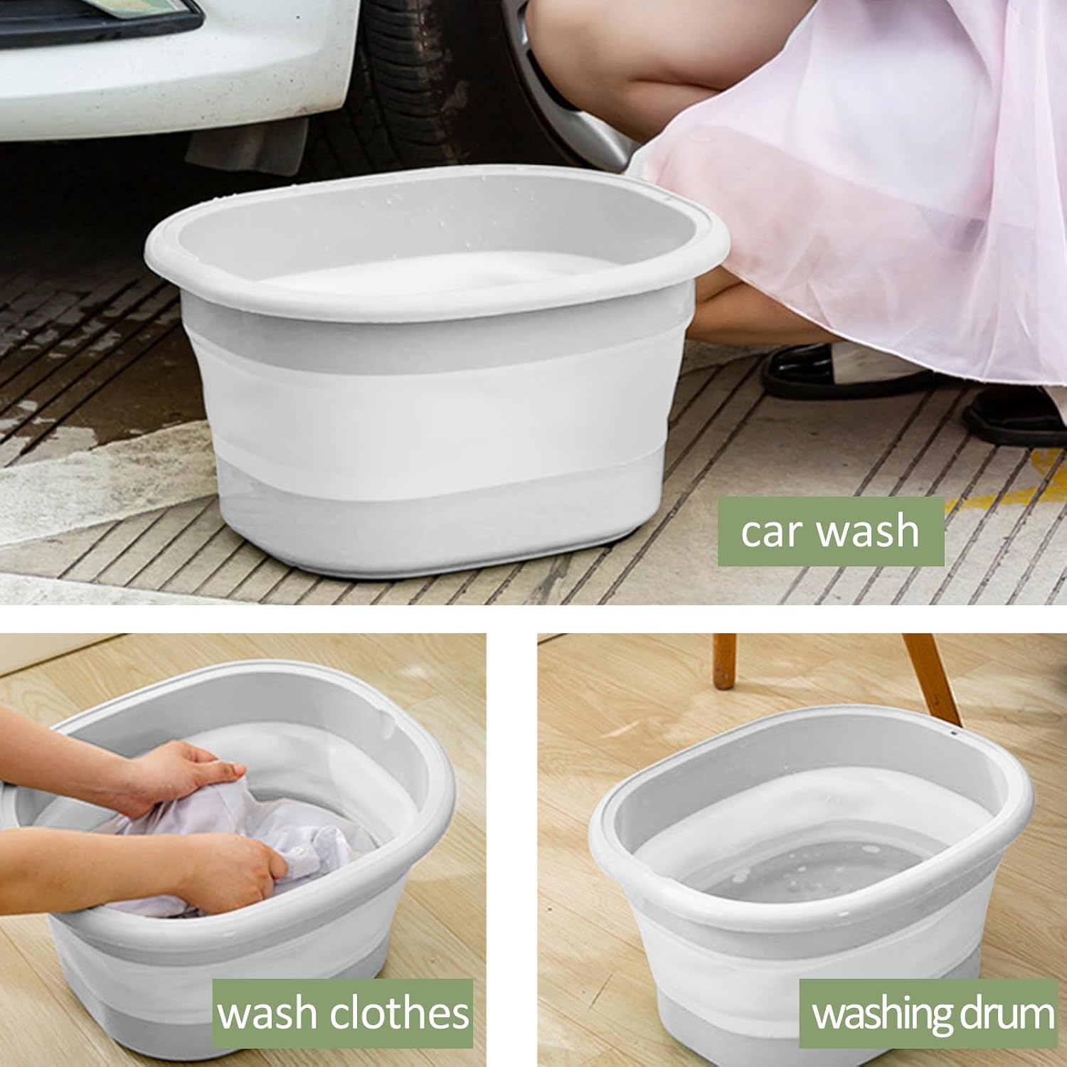 Collapsible Foot Bath Basin, Portable Foot Soak Tub Collapsible Spa Bucket for Soaking Feet with Lid and Massage for Home Soothe Tired Muscles