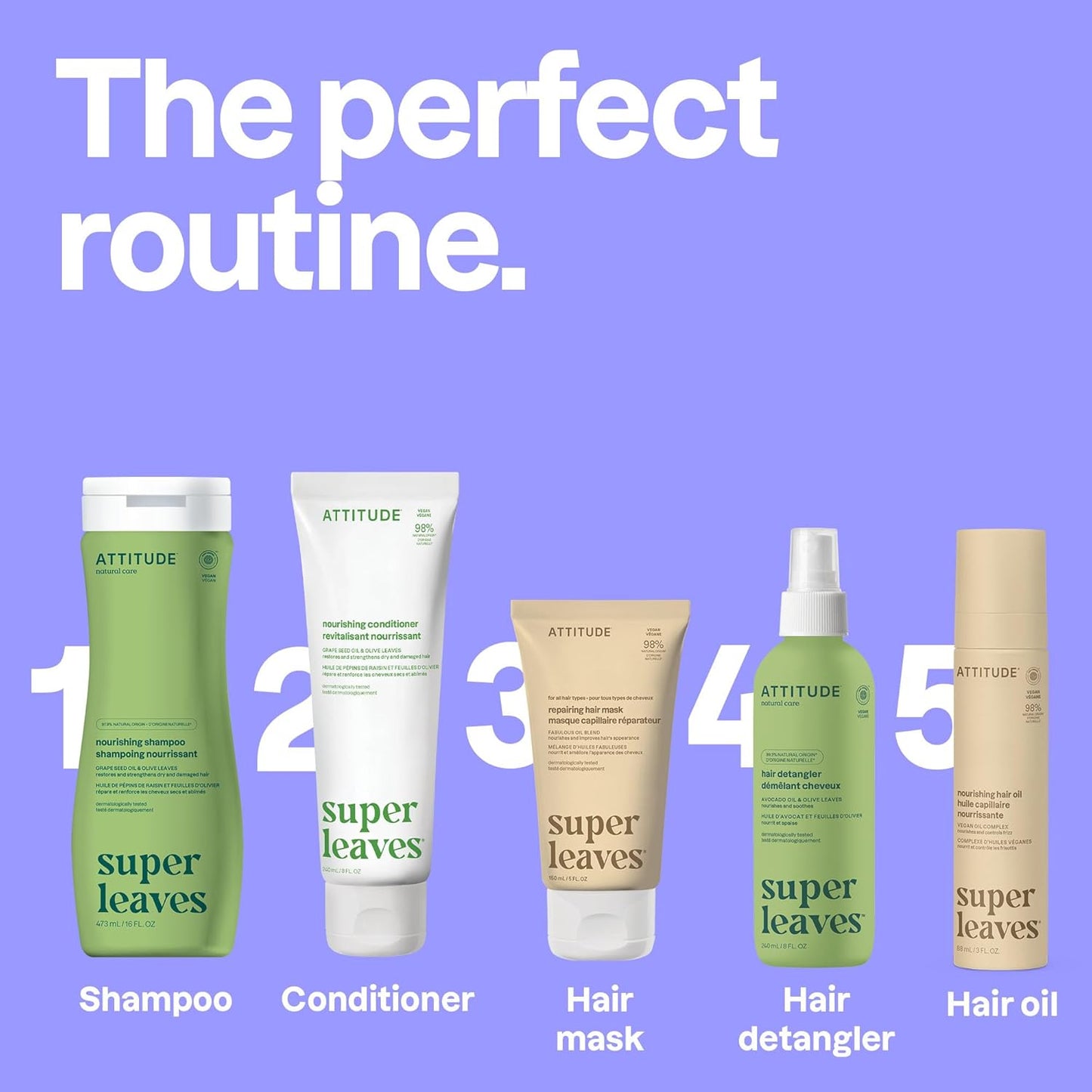 ATTITUDE Nourishing Hair Oil, Frizz Control, Shine Boosting, Vegan Oil Complex for Soft, Smooth Hair, Plant-Based, EWG Verified, Vanilla & White Flower Scent, 3 Oz