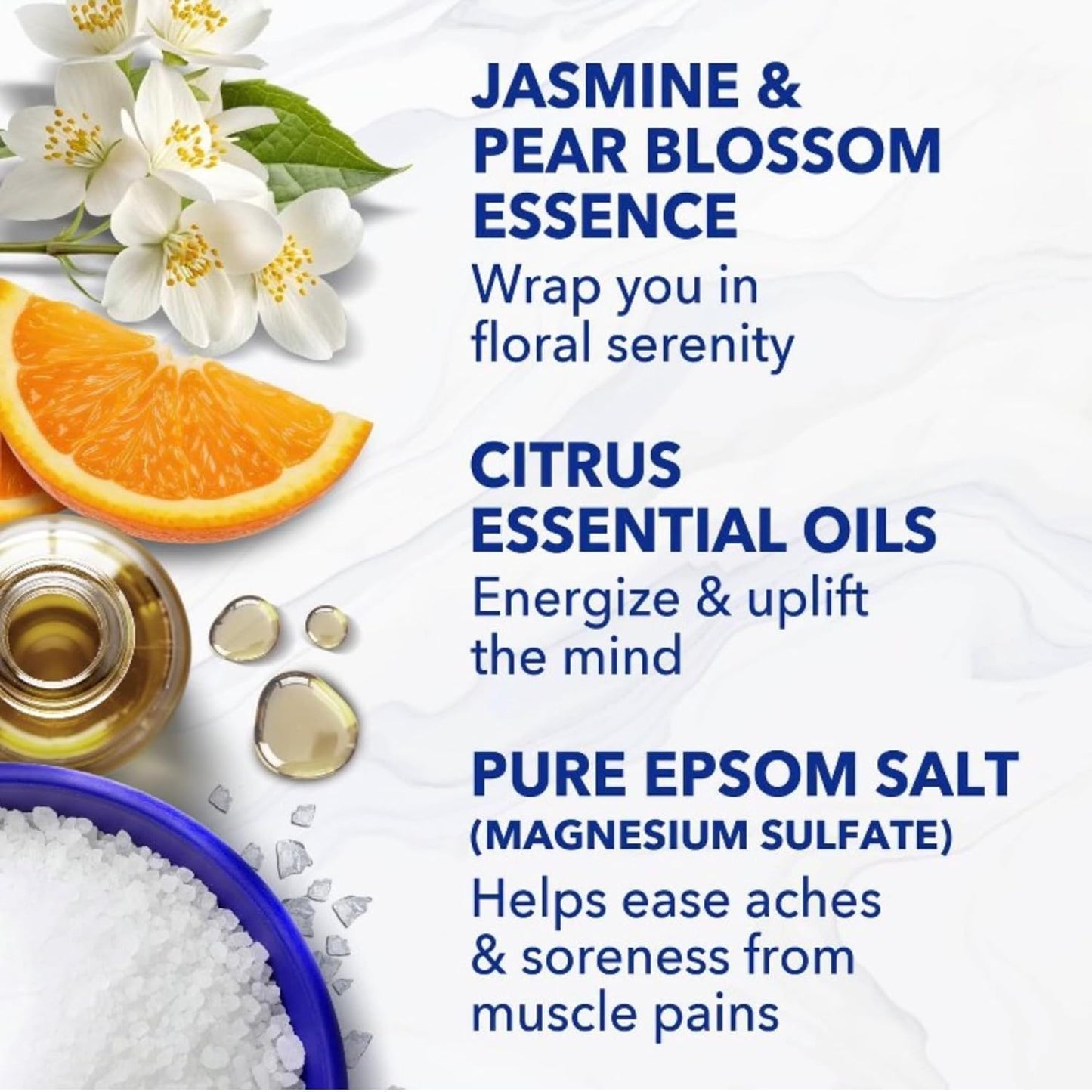 Dr Teal's Gardenia Grace Limited Edition Bath Set with Citrus Peel, Pure Epsom Salt and Foaming Bath Duo, Magnesium Sulfate with Essential Oils