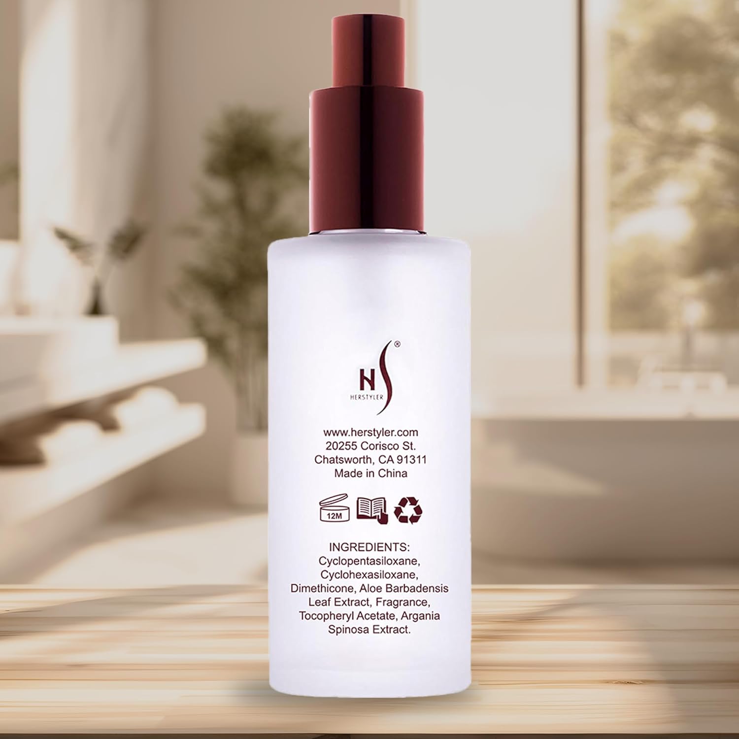 Herstyler Argan Oil Serum for Natural Shine - Anti-Frizz Straightening Serum for Damaged Tresses (Pack of 2)