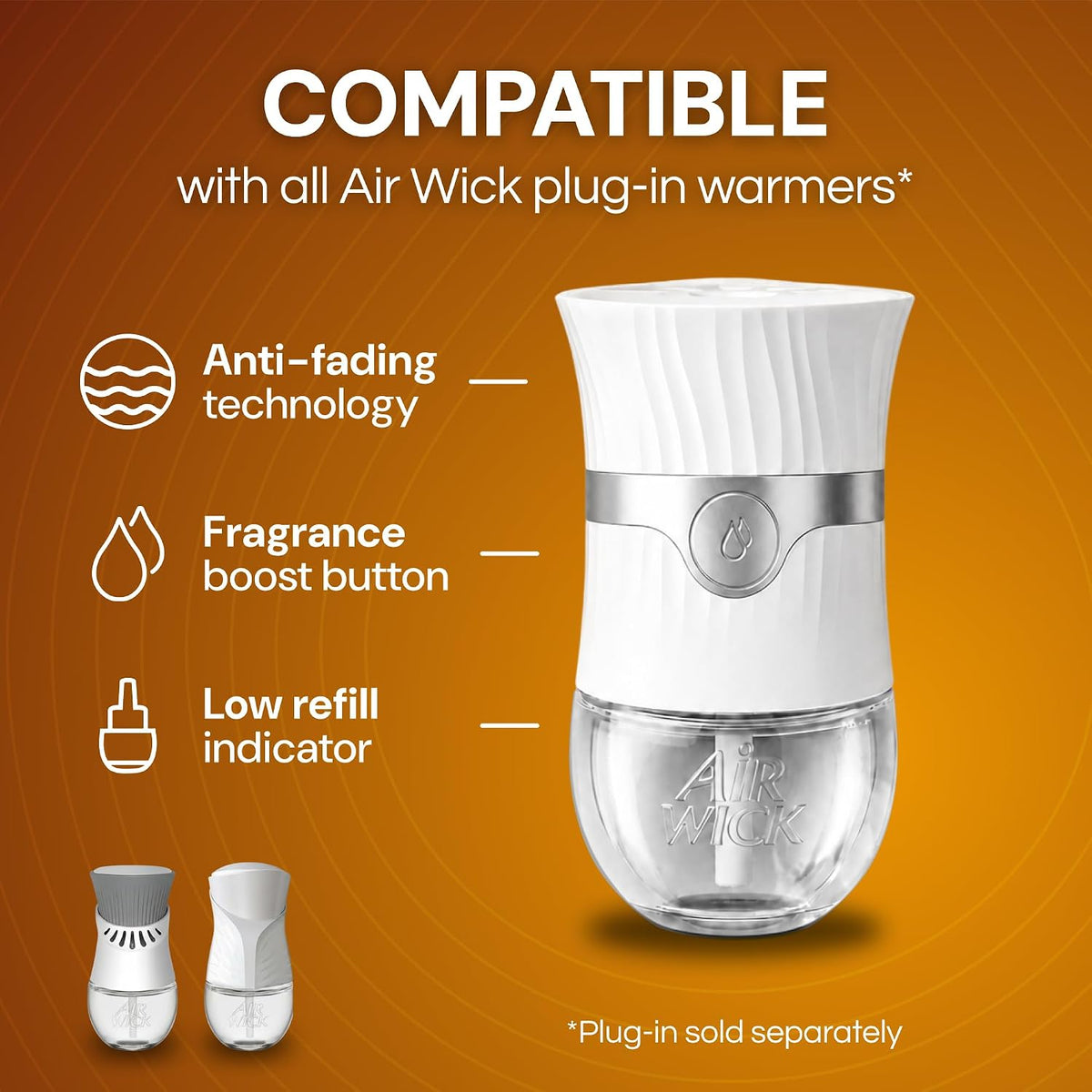 Air Wick Plug-In Scented Oil Refills, Warm Woods &amp; Jasmine, 4 Count