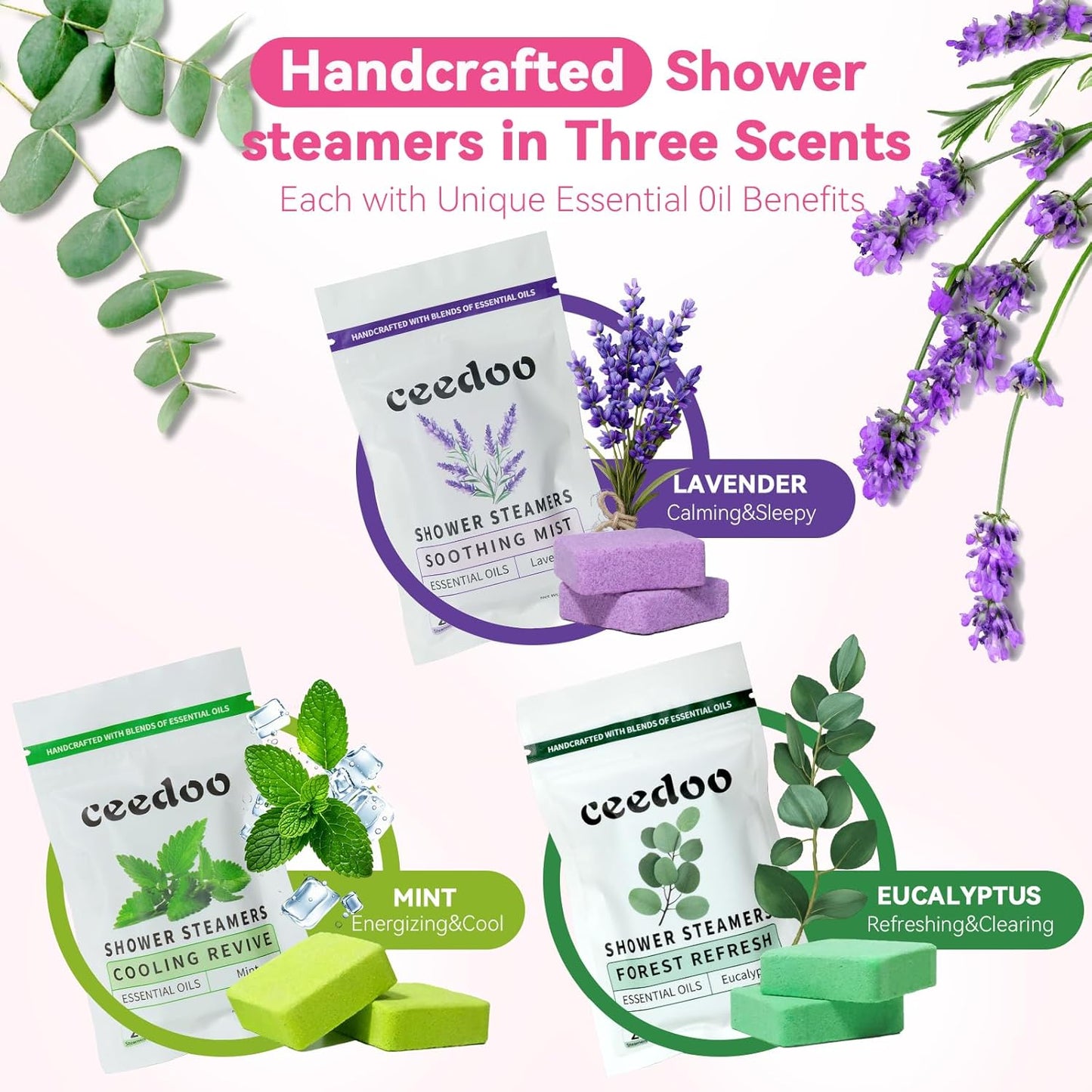 Shower Steamers Aromatherapy 6 Pack - Mother's Day for Teens & Adults, Birthday Gifts for Women - Natural Essential Oil Shower Bombs for Stress Relief & Relaxation, Home Spa Self-Care