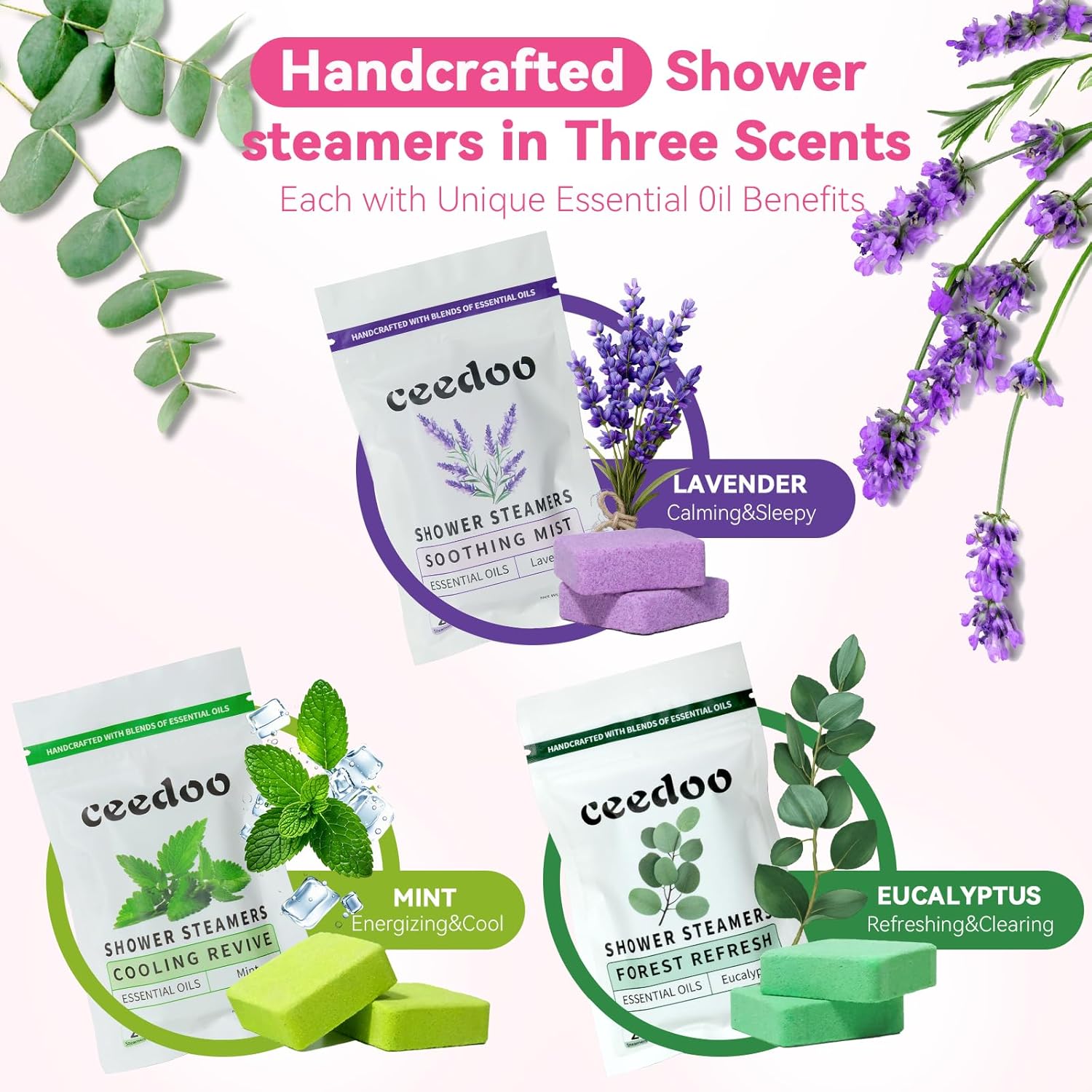 Shower Steamers Aromatherapy 6 Pack - Mother's Day for Teens & Adults, Birthday Gifts for Women - Natural Essential Oil Shower Bombs for Stress Relief & Relaxation, Home Spa Self-Care