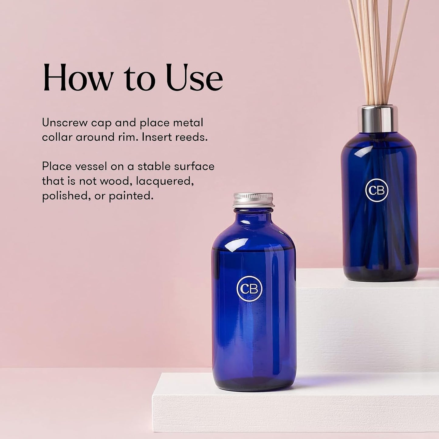 Capri Blue Volcano Reed Diffuser Set - Includes Reed Diffuser Sticks, Fragrance Oil, and Glass Bottle - Luxury Scented Room Fresheners - Cobalt Blue (8 fl oz)