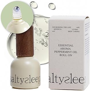 Roll On Peppermint Aroma Oil Premium Blend - 40% Menthol, Peppermint, Camphor, Natural Energy Boost Cooling Relief Instant Focus Pocket-Sized Aromatherapy Oil 0.33 fl.oz 10ml
