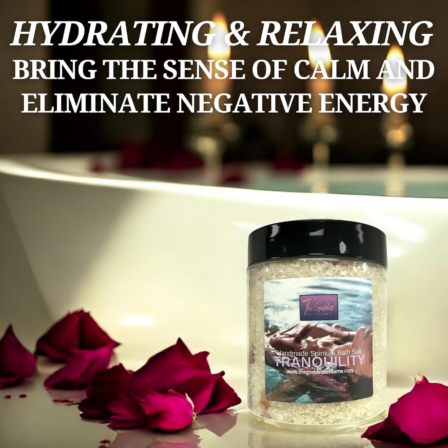 Tranquility Bath Salts – Dead Sea Salt Bath Soak for Relaxation, Calm, Spiritual Cleansing & Ritual Use 12oz