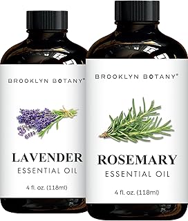 Brooklyn Botany Lavender & Rosemary Essential Oils – 4 Fl Oz (Pack of 2) – 100% Pure & Natural – Premium Grade Aromatherapy Oils – Headache & Hair Blend