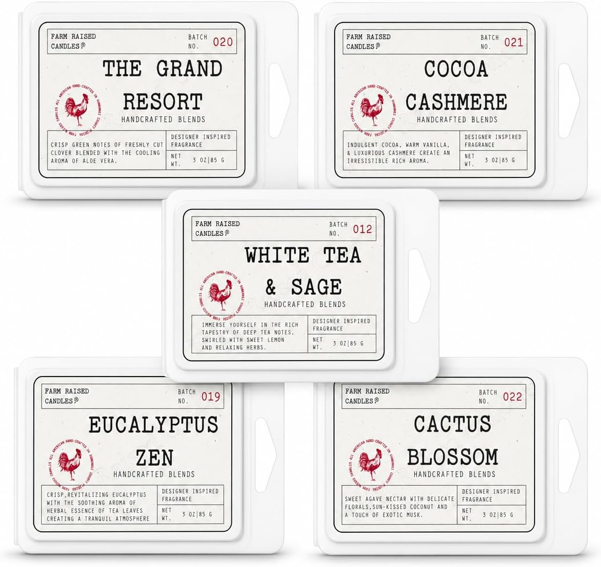 Resort Spa Soy Wax Melts, 5 Pack, 16 oz | 5 hotel & spa inspired scents • 16 oz total • 30 cubes • USA-grown soy wax