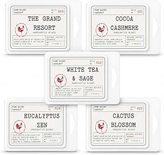 Resort Spa Soy Wax Melts, 5 Pack, 16 oz | 5 hotel & spa inspired scents • 16 oz total • 30 cubes • USA-grown soy wax