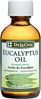 De La Cruz Eucalyptus Essential Oil, 100% Pure Steam Distilled Eucalyptus Globulus, Eucalyptus Oil, Eucalyptus Essential Oil for Diffuser, 2 FL OZ, Aromatherapy, Tree Oil (1 Bottle)