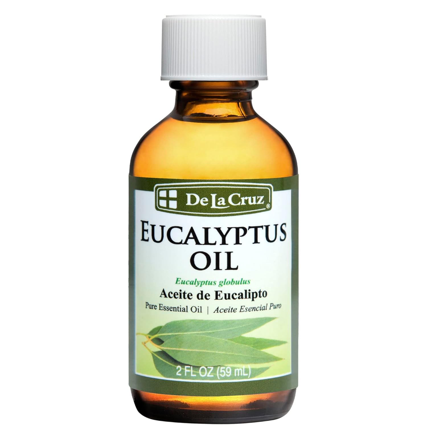 De La Cruz Eucalyptus Essential Oil, 100% Pure Steam Distilled Eucalyptus Globulus, Eucalyptus Oil, Eucalyptus Essential Oil for Diffuser, 2 FL OZ, Aromatherapy, Tree Oil (1 Bottle)