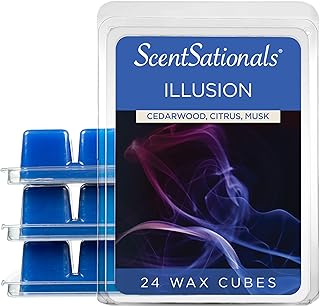 ScentSationals Illusion Scented Wax Melts - Cedarwood, Marine, & Citrus, 10oz (24 Cubes)