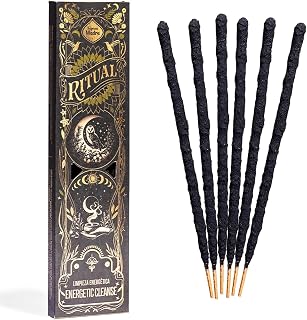 Ritual - Energetic Cleanse Incense Sticks, Purify & Refresh Your Space, 6 Sticks, 9 Inches Each, Natural Incense with Aromatic Concentrated Oil, Charcoal, Natural Binder & Salt - 1 Hour Burn Time