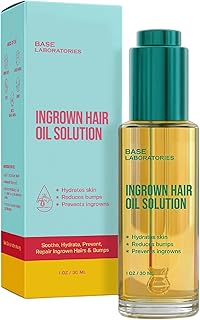 BASE LABORATORIES Ingrown Hair Treatment Oil – Soothing After Shave Oil Prevents Ingrown Hairs, Soothes Razor Bumps for Bikini Area, Legs, Underarms, Neck, Beard & Face – Tea Tree, Jojoba 1oz (30ml)