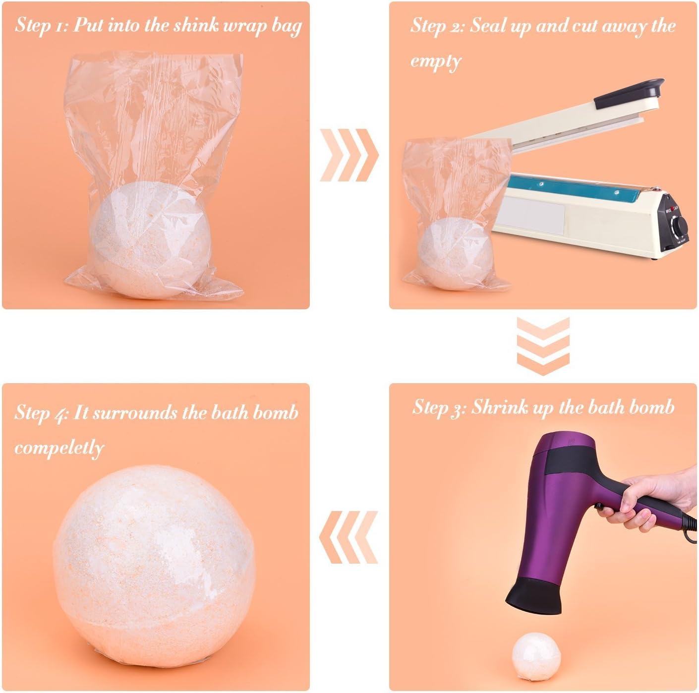 6"x6" Shrink Wrap Bags for Soaps Bath Bombs and Handmade Crafts,PVC Heat Shrink Bags Perfect For Wrapping A Wide Variety Of Products Including Essential Oil Bottle (300 PCS)
