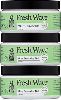 Fresh Wave Odor Removing Gel, 7 oz., Pack of 3 - Odor Absorbers for Home, Safer Odor Relief, Natural Plant-Based Odor Eliminator, Every 7 oz. lasts 15-30 Days, For Cooking, Trash & Pets