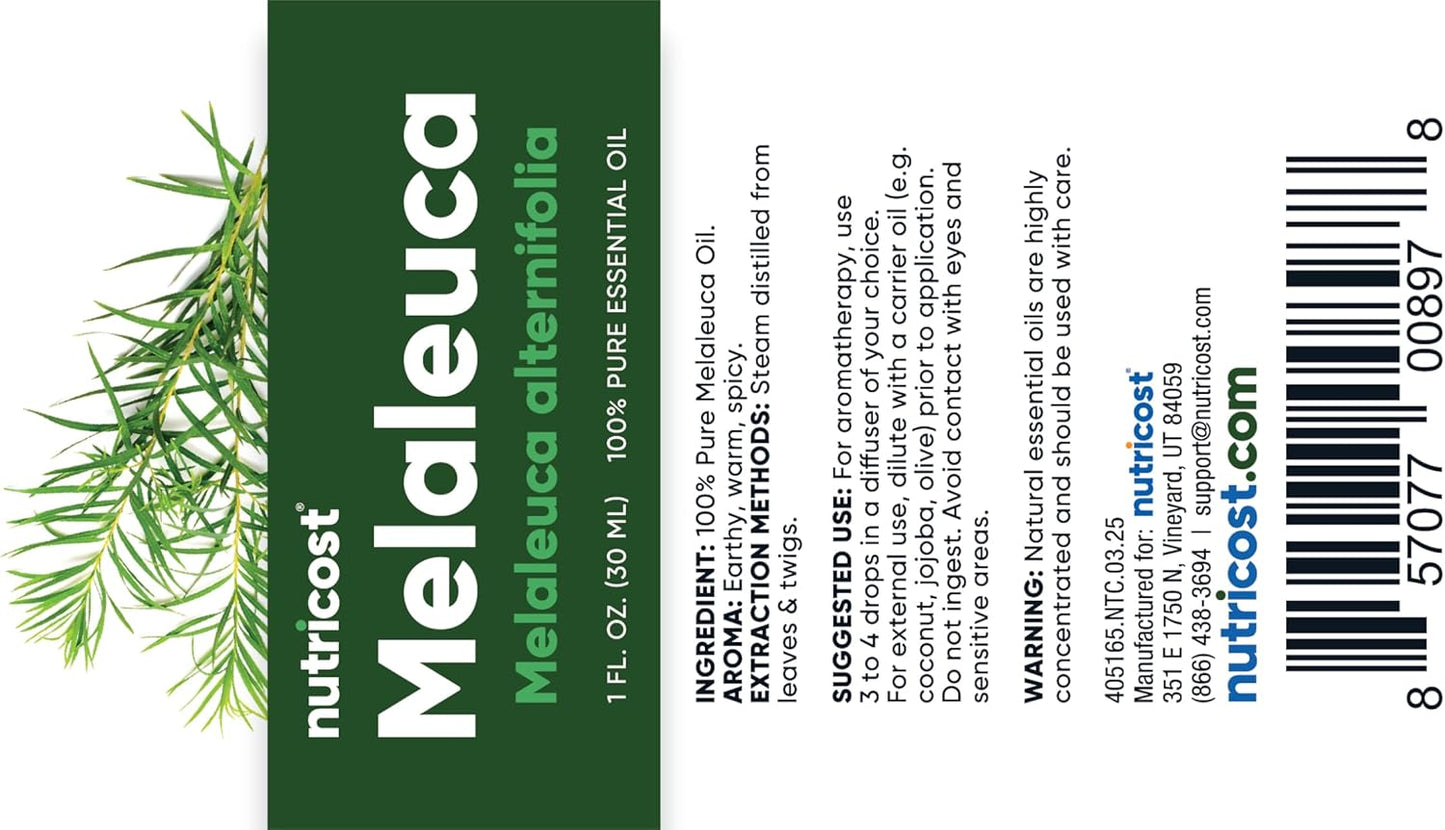 Nutricost Melaleuca (Tea Tree) Essential Oil - 100% Pure Melaleuca Oil - 1 Fl Oz (30 ml)