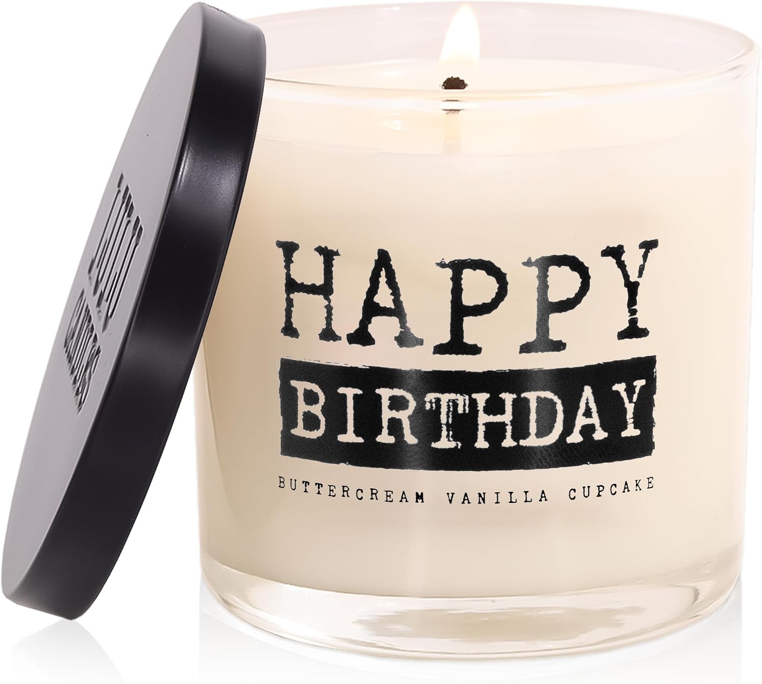 Lulu Candles | Happy Birthday | Smells Like Vanilla Cupcake | Luxury Scented Soy Jar Candle | Hand Poured in The USA | Highly Scented Long Lasting (6 Oz. with Lid)