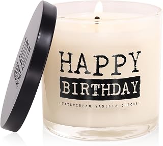 Lulu Candles | Happy Birthday | Smells Like Vanilla Cupcake | Luxury Scented Soy Jar Candle | Hand Poured in The USA | Highly Scented Long Lasting (6 Oz. with Lid)