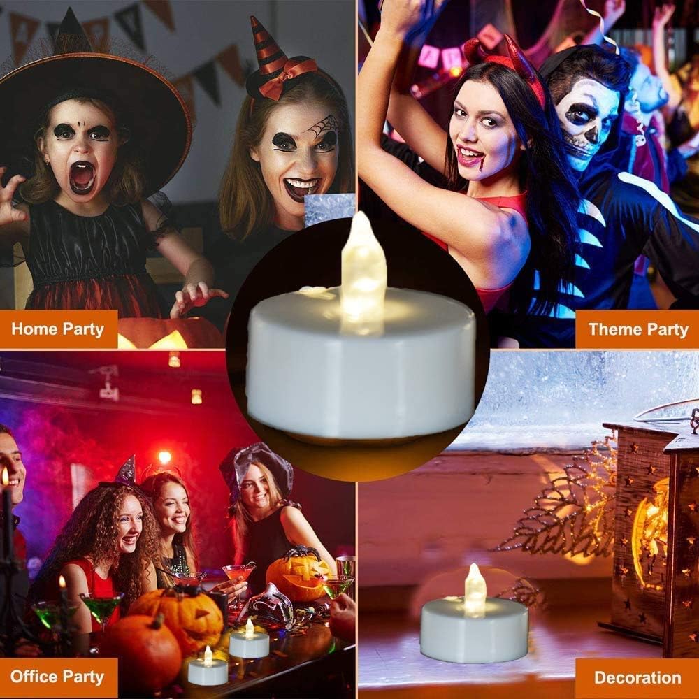 Battery Operated LED Tea Lights :100 Pack Flameless LED Flickering Candles Long Lasting 200+ Hours Electric Candle in Warm White Ideal for Party, Wedding, Birthday, Gifts and Home Decoration
