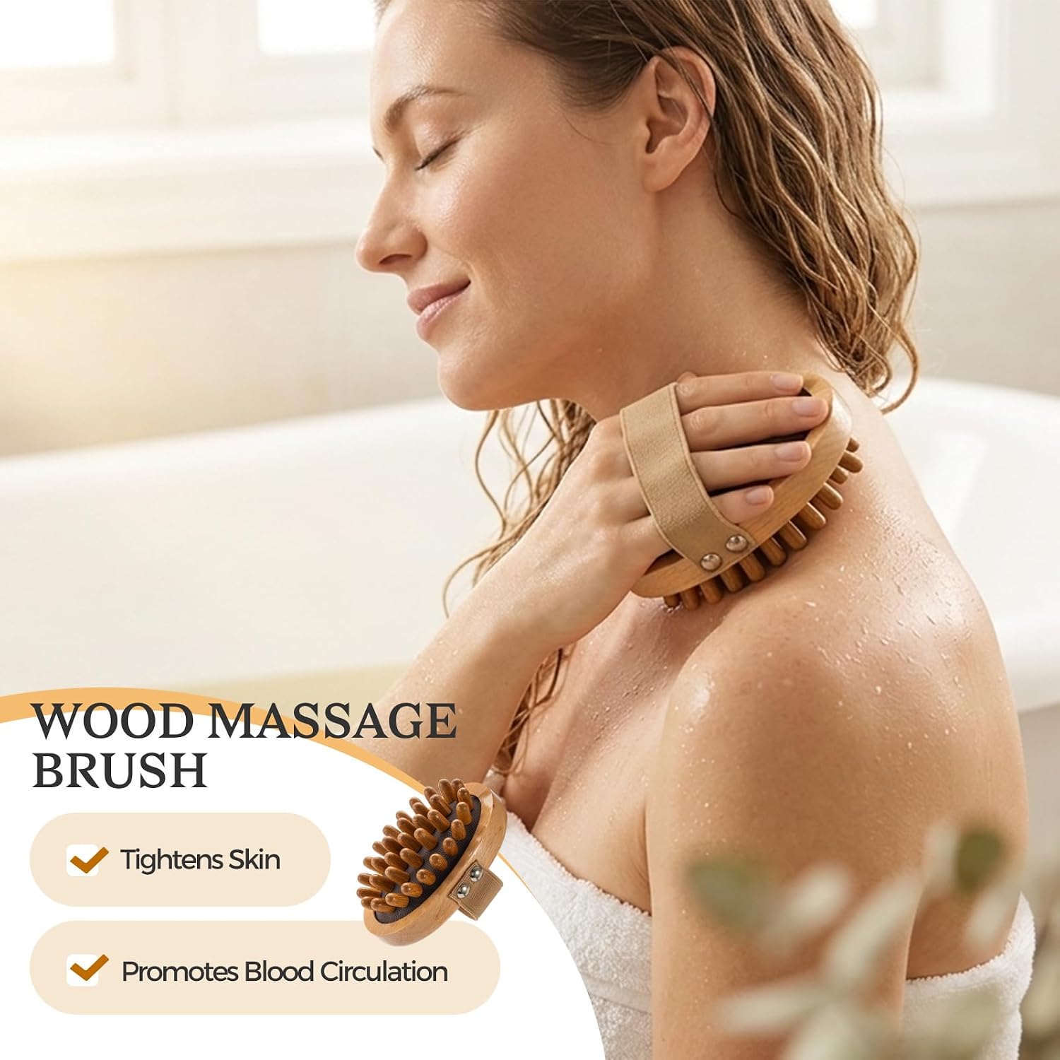 4 Packs Dry Brushing Body Brush Set for Lymphatic Drainage and Cellulite Massager, Long Handle Dry Brush for Body, Natural Boar Bristle Dry Body Brush Exfoliator